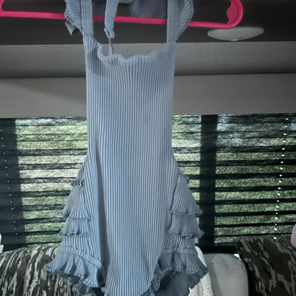 Blue Ruffled Kids Dress